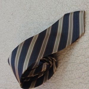 Pronto Uomo Couture Gray/Gold/Tan Stripe Silk Tie